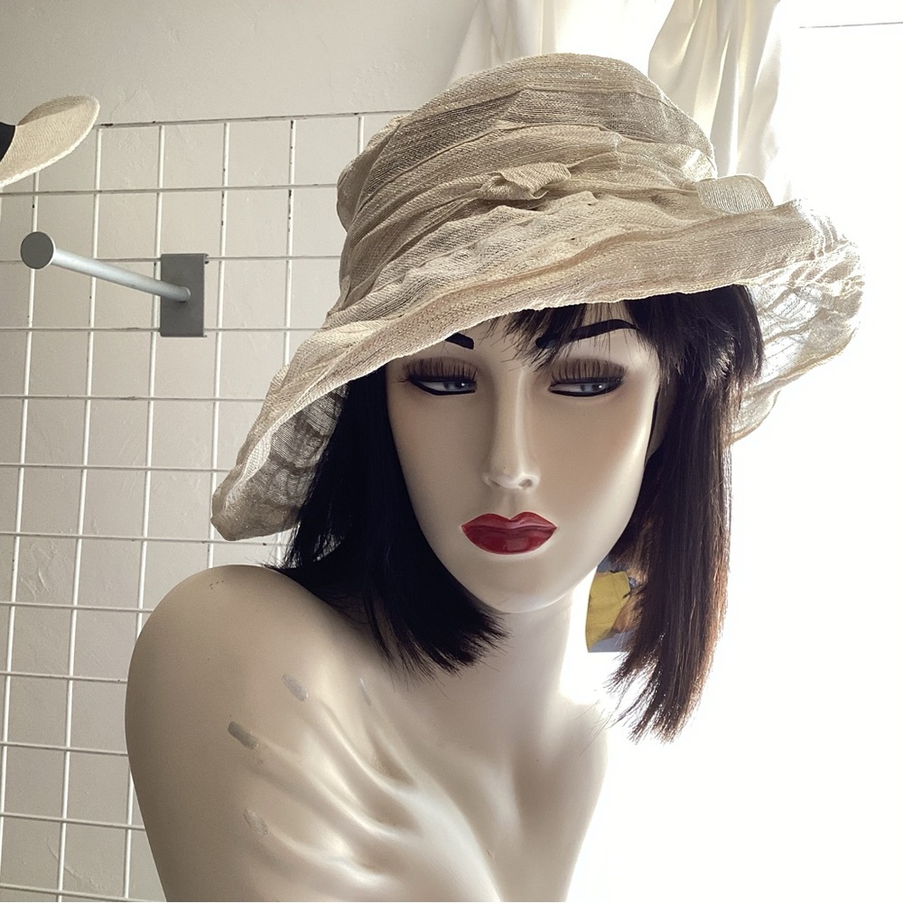 Sheer White with Gold Bucket Hat NWT